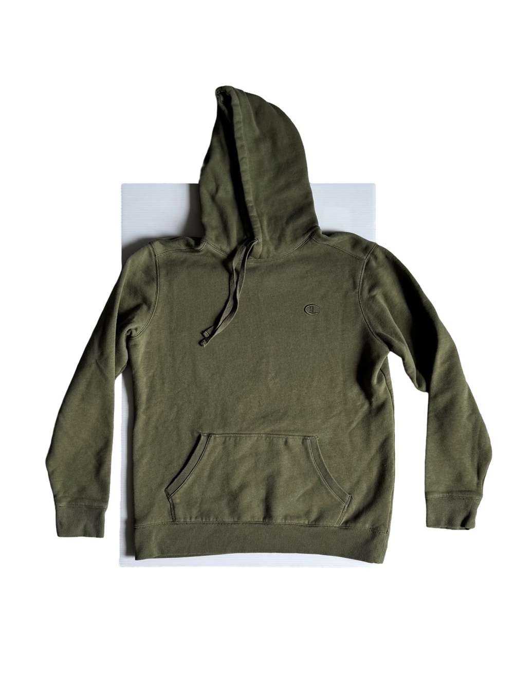 Champion Olive Hoodie with Logo Men’s Size Small
